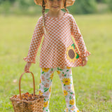 Sunflower Evenings Appliquéd Swing Top & Ruffled Leggings Set