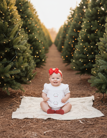 PREORDER - Pemberley Holiday Christmas Hand Embroidered White Heirloom Bubble