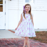 Grace Eyelet Trim Cross Printed Dress