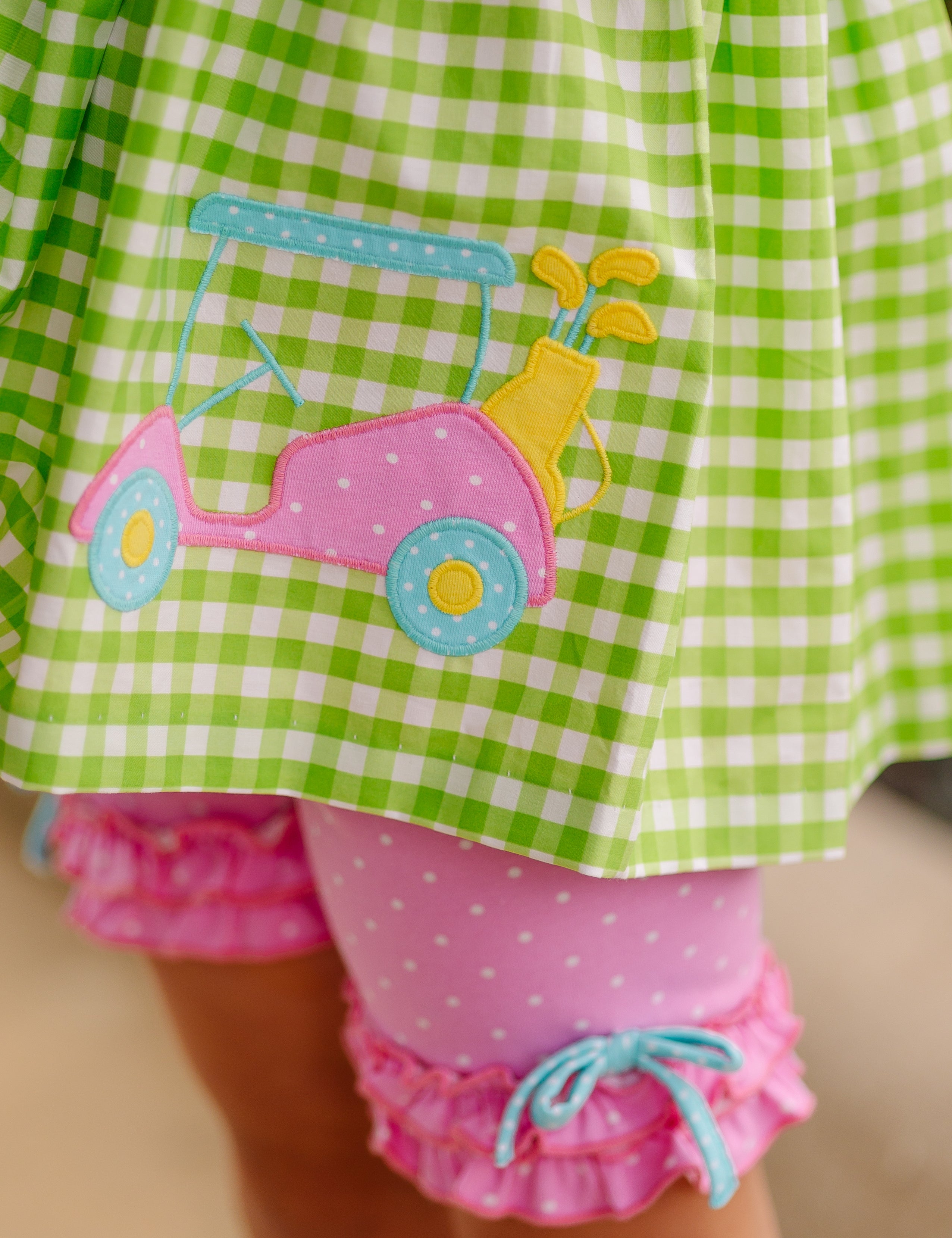 Fore! Girls' Tie Shoulder Top & Knit Shorts Set
