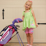 Fore! Girls' Tie Shoulder Top & Knit Shorts Set