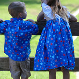 Make A Wish Boys' Short Sleeve Button Up Start Print Shirt