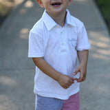 God Bless the USA Knit Embroidered Boys' Polo & Seersucker Short Set