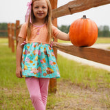 Pumpkin Harvest Girls' Fall Print Tunic and Leggings Set