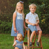 God Bless the USA Knit Embroidered Boys' Polo & Seersucker Short Set