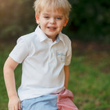 God Bless the USA Knit Embroidered Boys' Polo & Seersucker Short Set