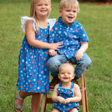 Make A Wish Boys' Short Sleeve Button Up Start Print Shirt