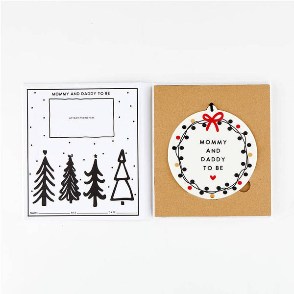 New Parents Christmas Gift Ceramic Ornament - Mommy + Daddy To Be
