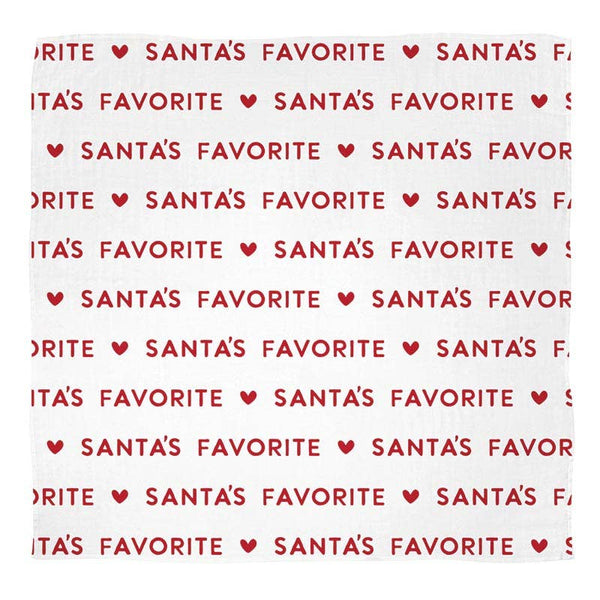 Swaddle Blanket + Plush Santa Rattle Christmas Gift Set - Santa's Favorite