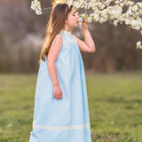 Cambridge Blue Sleeveless Heirloom Dress