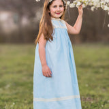 Cambridge Blue Sleeveless Heirloom Dress