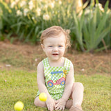 Fore! Boys' Gingham Shortall with Golf Cart Applique