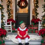 Mistletoe Moments Smocked Corduroy Dress and Bloomer Set