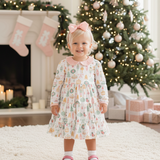 Bits & Baubles Knit Christmas Ornaments Print Swing Dress