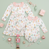 Bits & Baubles Knit Christmas Ornaments Print Swing Dress