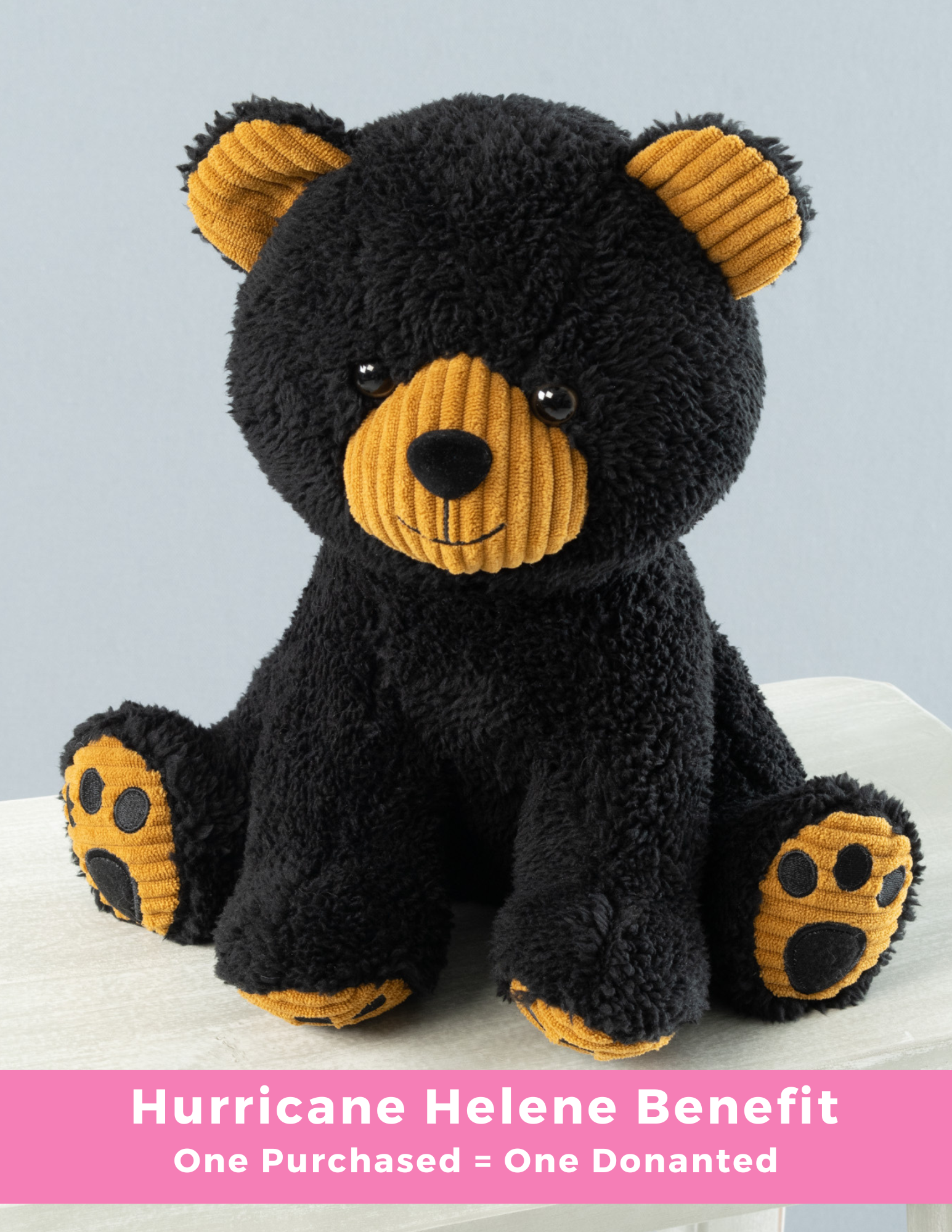 Western North Carolina Hurricane Helene Relief Fundraiser Plushie Stuffed Animal Black Bear