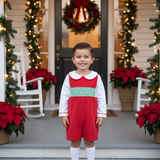 Mistletoe Moments Smocked Corduroy Shortall and Shirt Set