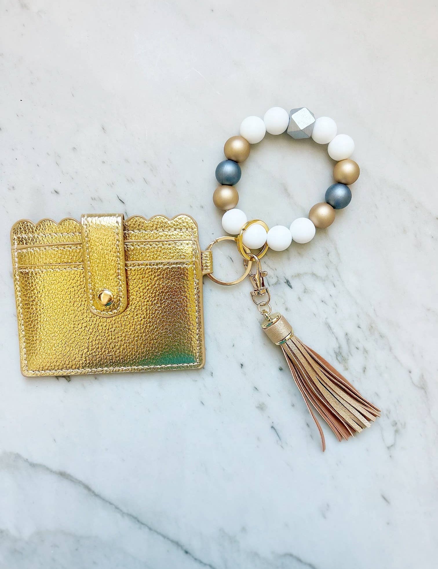 Two-Tone Wristband Keychain