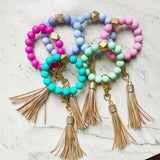 Solid Wristband Keychain light blue