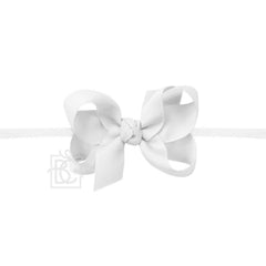 1/4" nylon Headband with 3.5" Medium Grosgrain Bow White