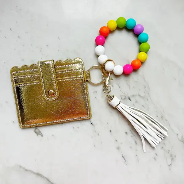 Neon Rainbow Wristband Keychain