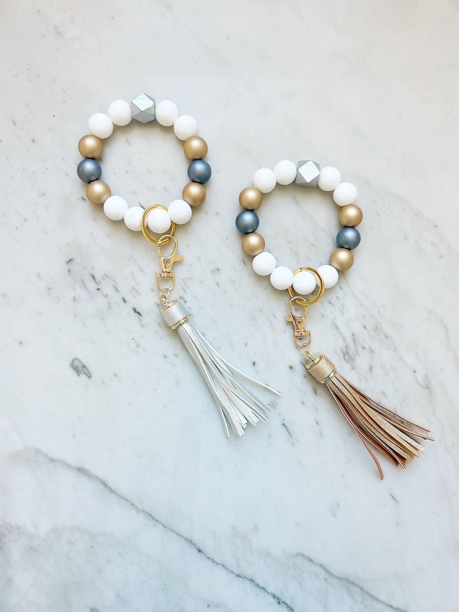 Two-Tone Wristband Keychain