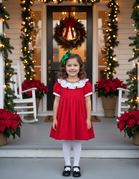 PREORDER Mistletoe Moments Smocked Corduroy Dress