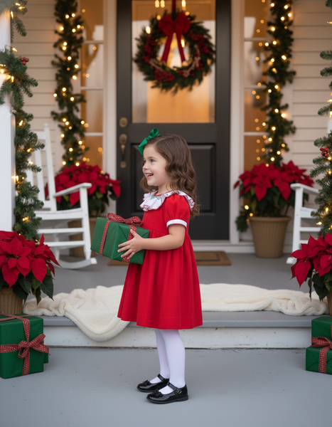 PREORDER Mistletoe Moments Smocked Corduroy Dress