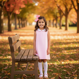 The Capelet Dress in Miriam - Pink Pinwale Corduroy