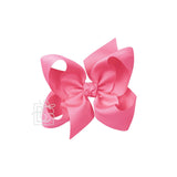 6.5" Jumbo Grosgrain Hairbow on Alligator Clip Hot Pink