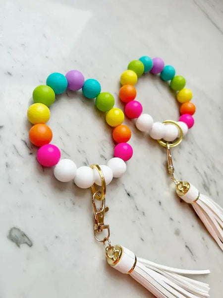 Neon Rainbow Wristband Keychain