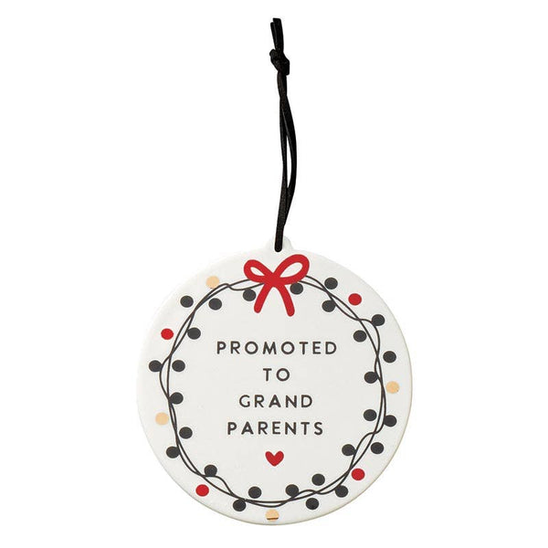 New Grandparents Gift Ceramic Ornament - Promoted to Grandparents