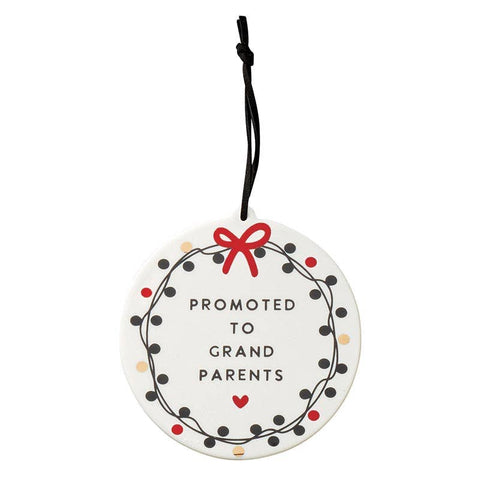 New Grandparents Gift Ceramic Ornament - Promoted to Grandparents