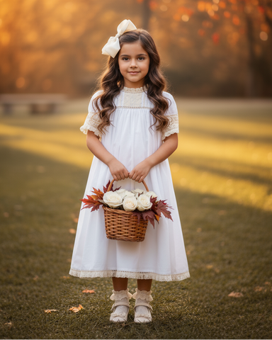 Dover Lace White Heirloom Dress