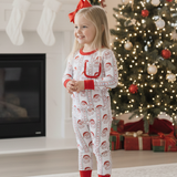 Jolly Old Saint Nick Girls' Lounge 2 Piece Set with Ruffle Trim