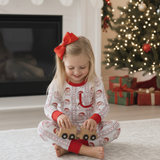 Jolly Old Saint Nick Girls' Lounge 2 Piece Set with Ruffle Trim