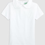 Short Sleeve Peter Pan White Knit Shirt