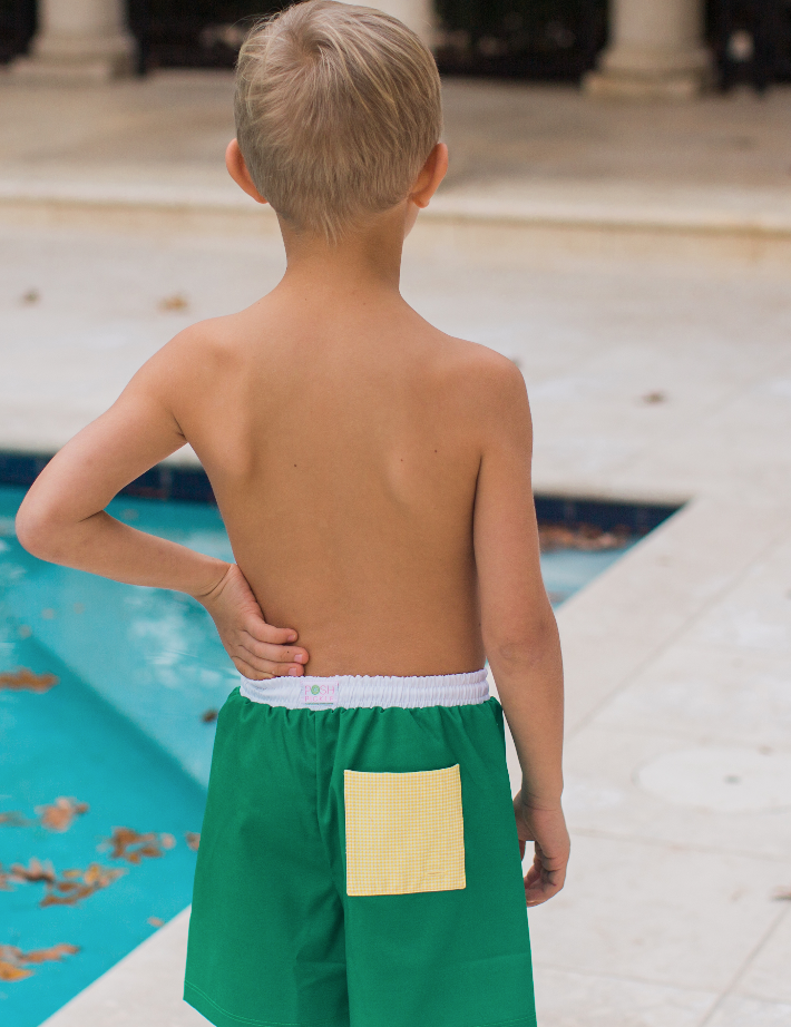 Lemon Lime Boys' Swim Trunks
